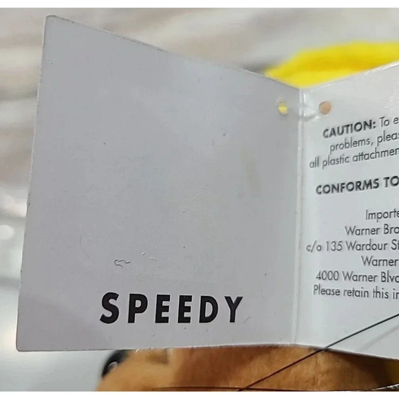 Vintage Warner Bros Plush Speedy Gonzalez Mouse Stuffed Animal Brown 9" 1998 - Picture 6 of 7